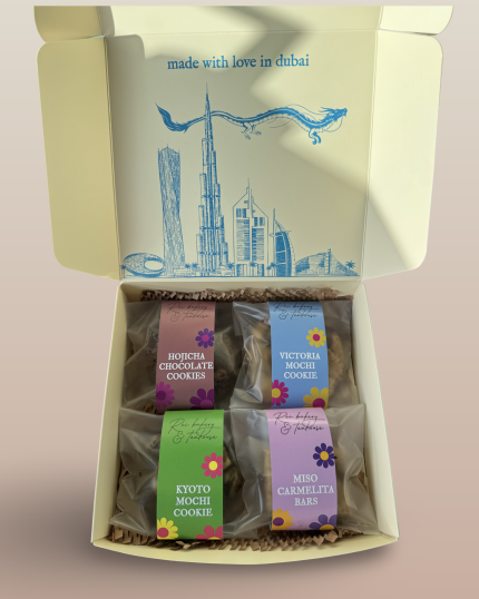 The Rei Cookie Sampler Box by Rei Bakery and Teahouse, in Dubai UAE