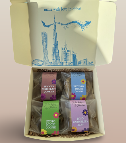 The Rei Cookie Sampler Box by Rei Bakery and Teahouse, in Dubai UAE