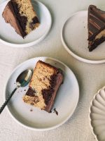 VIETNAMESE COFFEE MOCHA FROSTED SOUR CREAM MARBLE CAKE